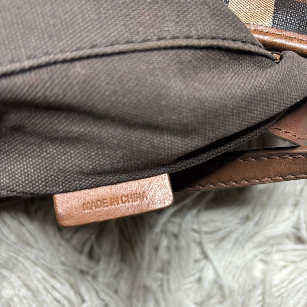 Burberry Brown Smoke House Check PVC and Leather Crossbody Bag - Picture 12 of 16